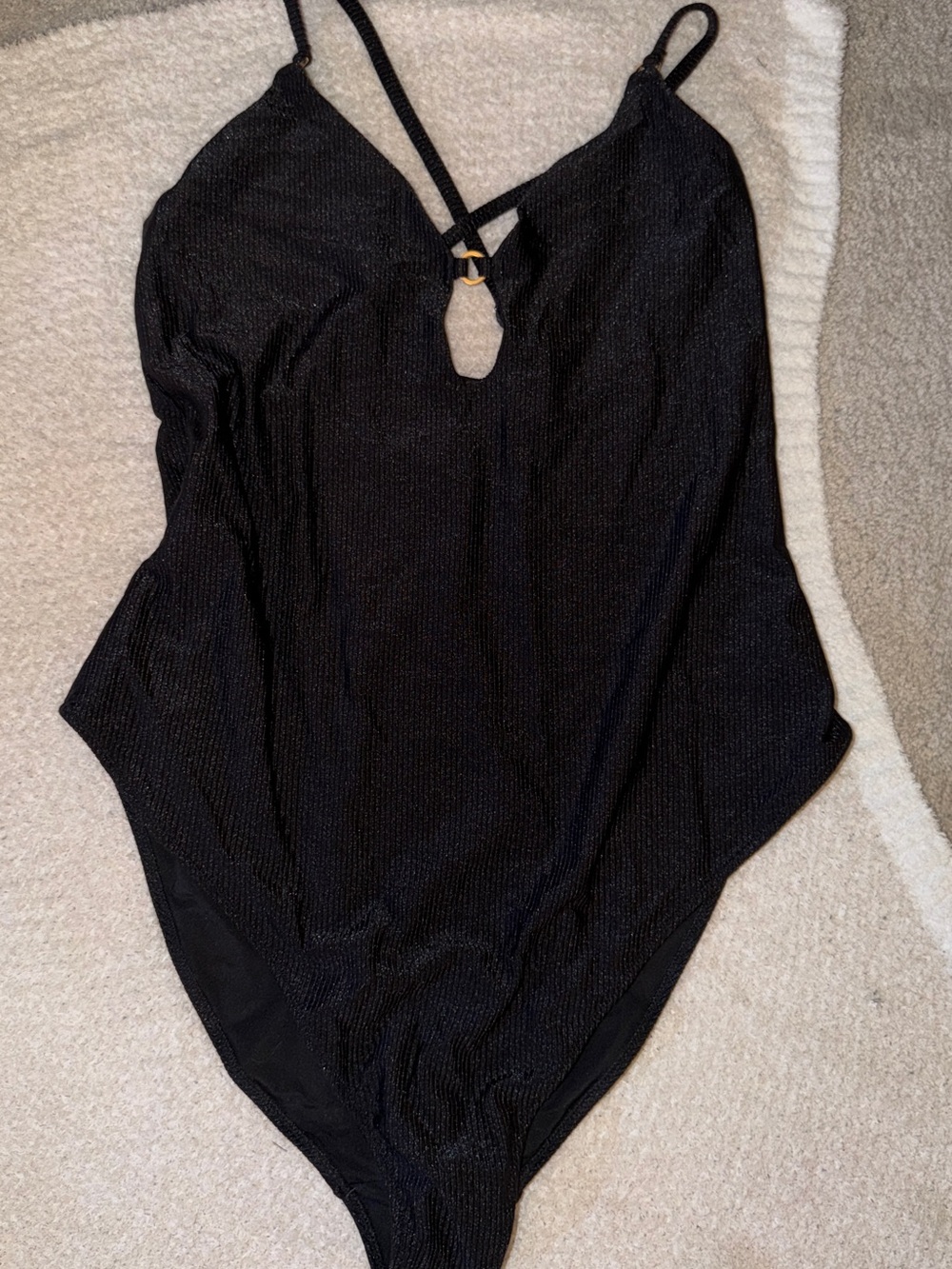 aerie Black ribbed swimsuit